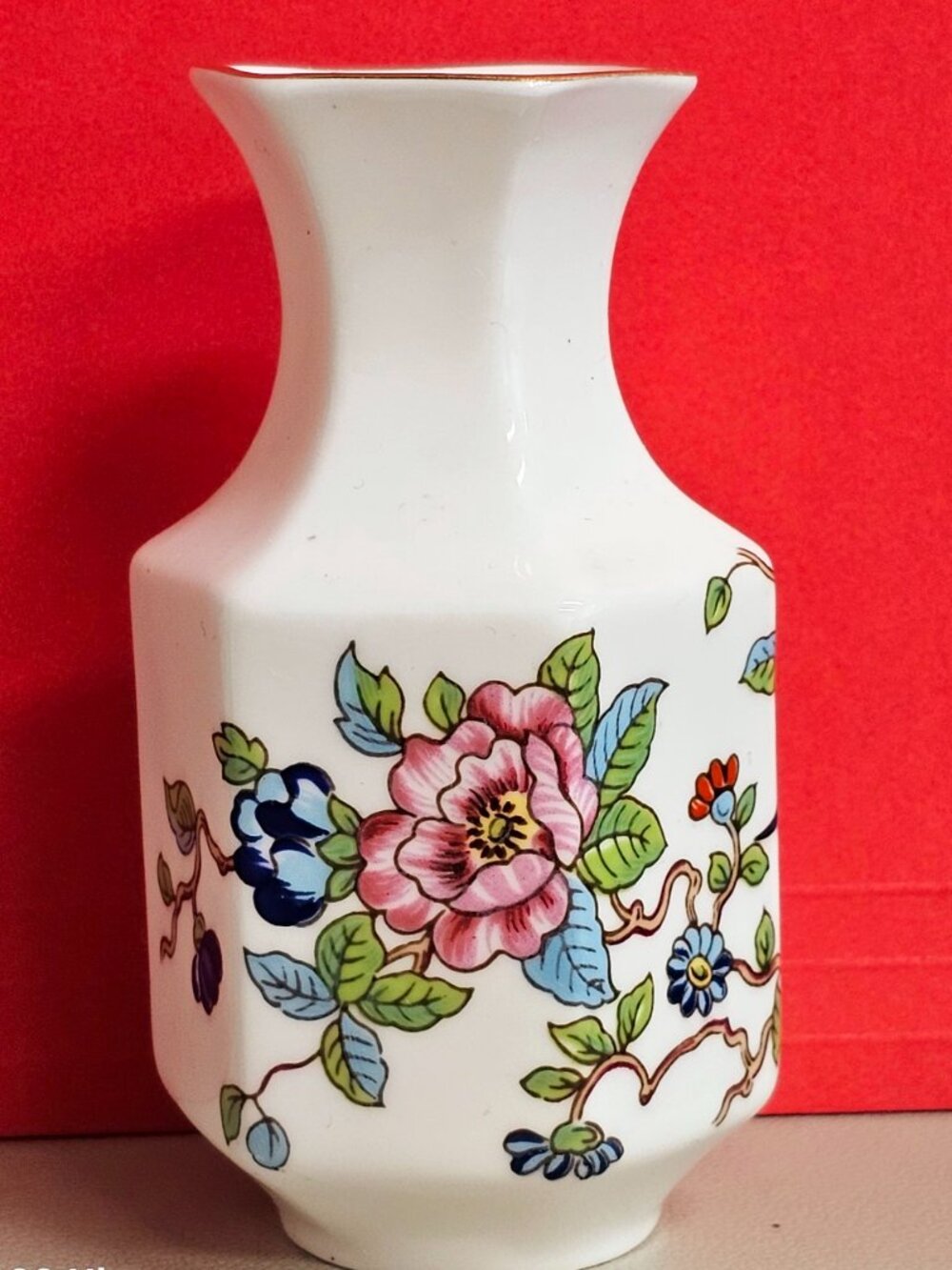 Vintage AYNSLEY fine bone china hand-painted floral bud vase made in England